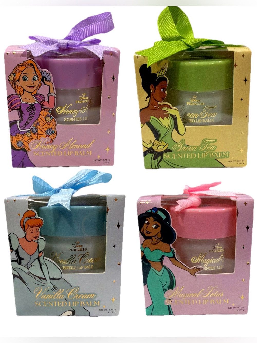 NIB Disney Princess Scented Lip Balm 4-Piece Set Collection